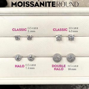 Round Cut Moissanite Stud Earrings, 18K White Gold Plated 925 Silver Push-back Earrings, Anniversary Gifts for Her, Passes Diamond Tester