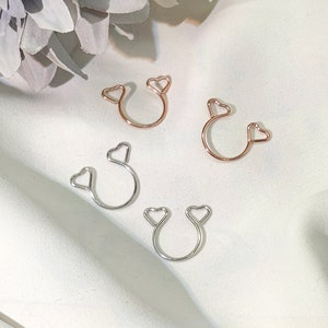 Adjustable Nipple Clamp Non Piercing Cute Nipple Rings Minimalist Heart Fake Nipple Noose Sex Toy for Women Nipple Jewelry Boob Body Jewelry