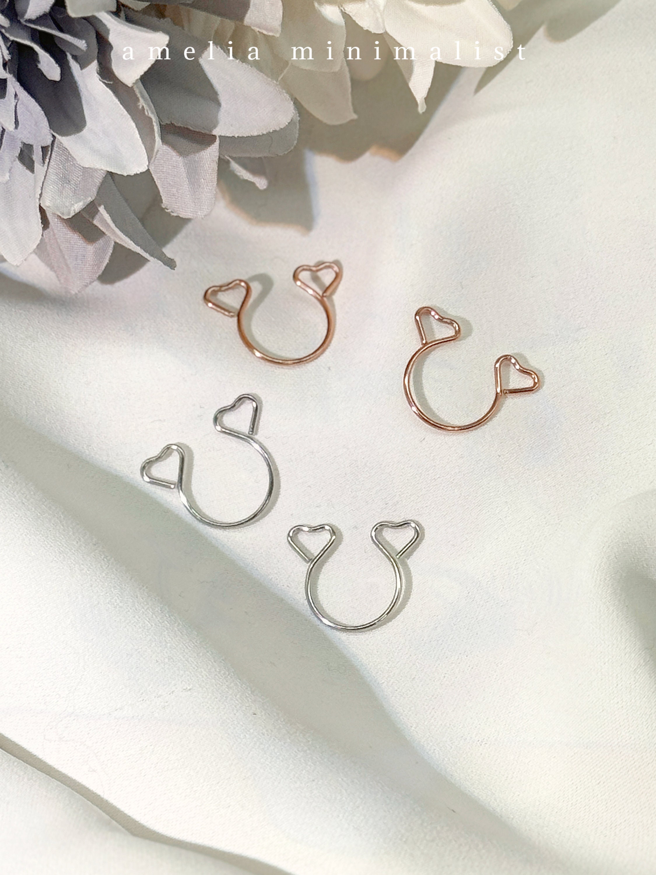 Adjustable Nipple Clamp Non Piercing Cute Nipple Rings Minimalist Heart Fake Nipple Noose Sex Toy for Women Nipple Jewelry Boob Body Jewelry