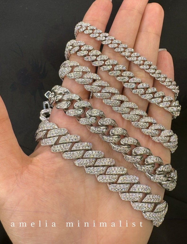 Certified MOISSANITE Miami CUBAN Link Chain 12mm Diamond Everyday 