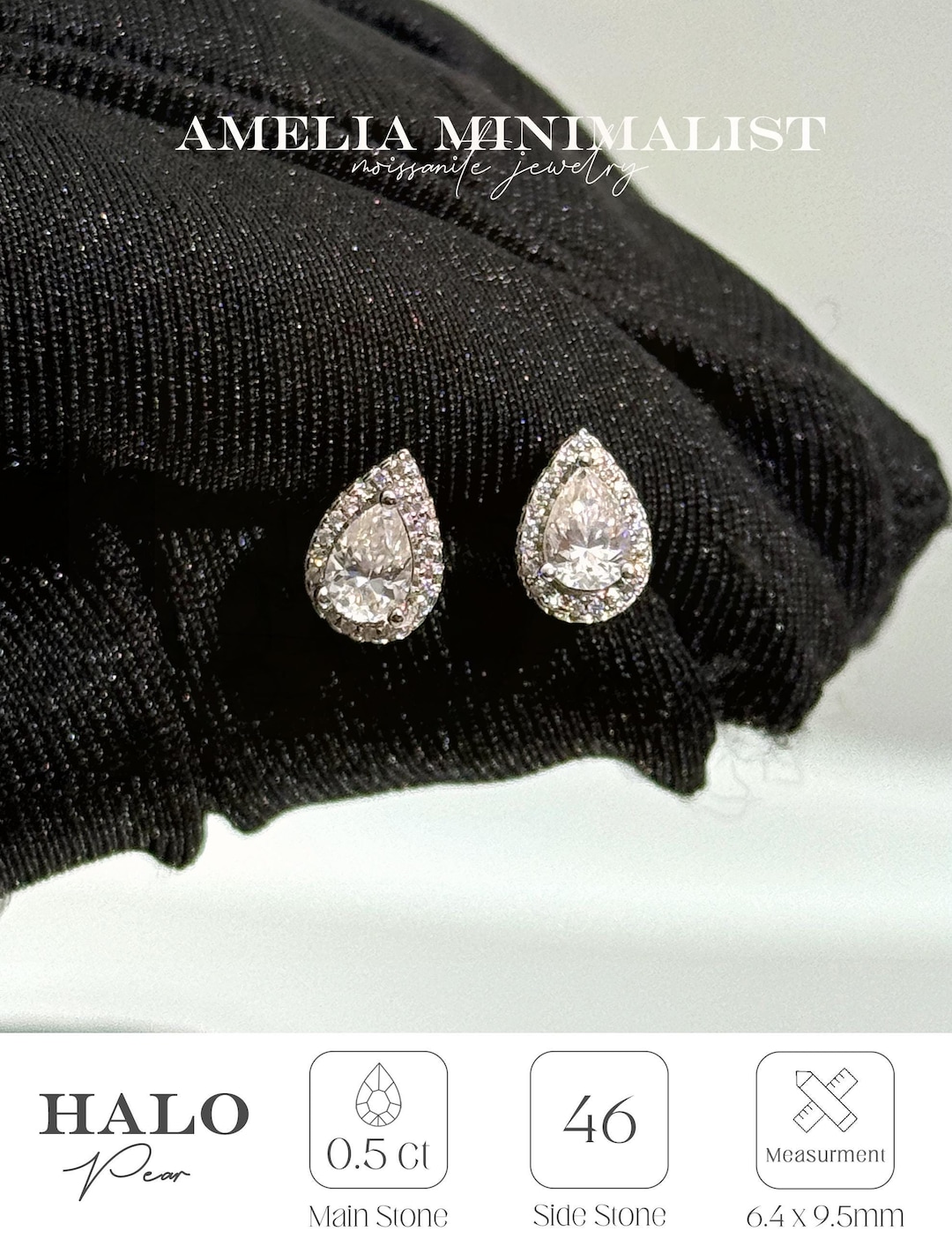 V3 Jewelry Sterling Silver 2.20 Carat Round Cut Moissanite Solitaire Stud Earrings