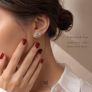 Pendientes de moissanita para mujer y hombre, corte ovalado, redondo o esmeralda, plata de ley 925 maciza, aptos para el probador de diamantes, un regalo elegante para ella. imagen 16