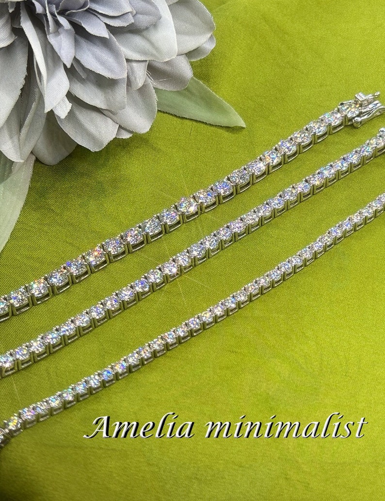 Certified GRA Moissanite Tennis NECKLACE Diamond Iced Out 18K Gold