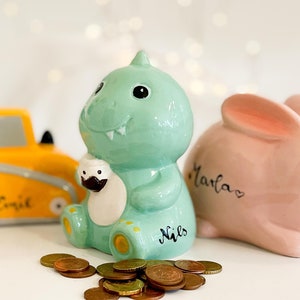 Dinosaur money box personalized, dino money box, money box children, children&#39;s money box, piggy bank, money box names, children&#39;s room, decoration
