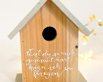 Wooden birdhouse, wooden nesting box, birdhouse, housewarming gift, garden decoration, welcome decoration, wooden birdhouse, tits, wild birds