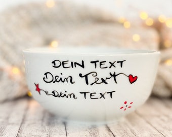 personalisierte Schüssel WUNSCHTEXT, personalisierte Schale, Wunschtext Müslischale, personalisierte Müslischüssel, Geschenk