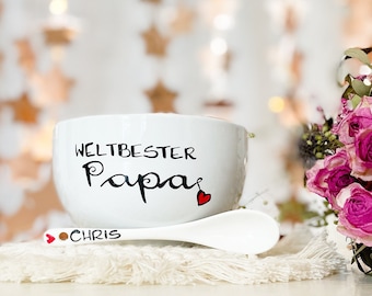 Müslischale Weltbester Papa, Geschenk Vatertag, Vatertagsgeschenk, Bester Papa, Papa Geschenk, personalisiertes Geschenk Vatertag