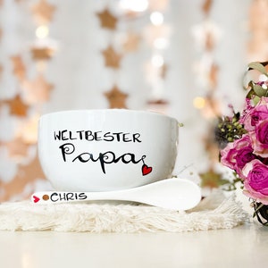 Müslischale Weltbester Papa, Geschenk Vatertag, Vatertagsgeschenk, Bester Papa, Papa Geschenk, personalisiertes Geschenk Vatertag Bild 1