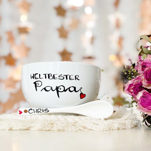 Müslischale Weltbester Papa, Geschenk Vatertag, Vatertagsgeschenk, Bester Papa, Papa Geschenk, personalisiertes Geschenk Vatertag