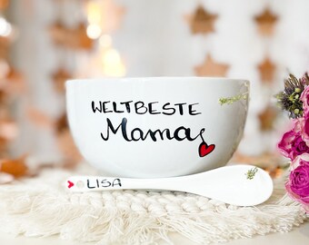 Müslischale Weltbeste Mama, Geschenk Muttertag, Muttertagsgeschenk, Beste Mama, Mama Geschenk, personalisiertes Geschenk Mama