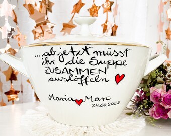 Hochzeitsgeschenk boho ab jetzt müsst ihr die Suppe zusammen
