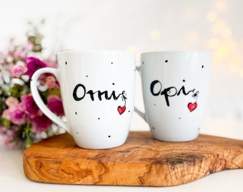 Omi Tasse, Opi Tasse, Becher für Omi & Opi, Geschenke für Großeltern, Oma, Opa