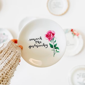 Wandteller "smash the patriarchy", Wandteller Spruch, Spruch Teller, retro Wandteller, femnistischer Wandteller, Wandteller Feminismus