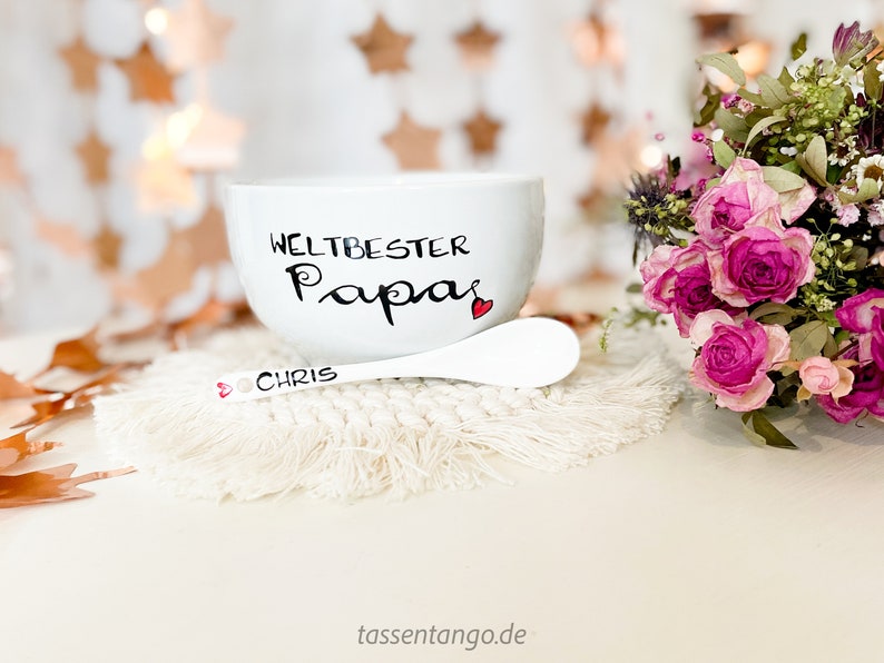 Müslischale Weltbester Papa, Geschenk Vatertag, Vatertagsgeschenk, Bester Papa, Papa Geschenk, personalisiertes Geschenk Vatertag Bild 5