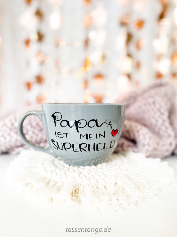 Jumbotasse Papa Superheld, Tasse  für den Vater, Vatertag, Papi, Geschenk Papa, Tasse Vatertag Geschenk, Tasse Papa, Geschenk Vater