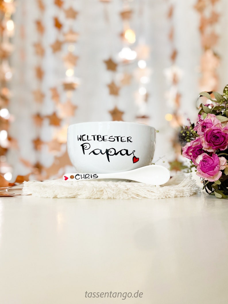 Müslischale Weltbester Papa, Geschenk Vatertag, Vatertagsgeschenk, Bester Papa, Papa Geschenk, personalisiertes Geschenk Vatertag Bild 1