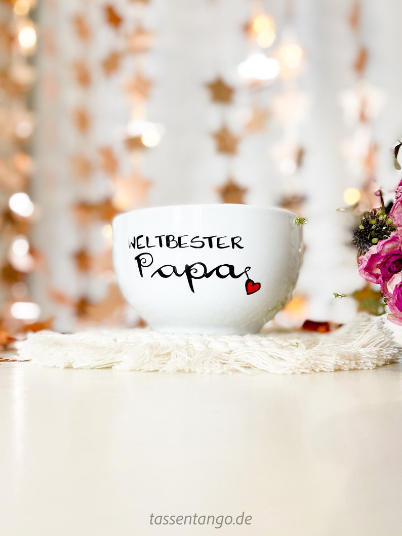 Müslischale Weltbester Papa, Geschenk Vatertag, Vatertagsgeschenk, Bester Papa, Papa Geschenk, personalisiertes Geschenk Vatertag OHNE LÖFFEL