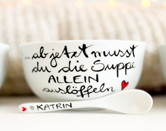 Geschenk zum 18.Geburtstag, Suppenschale, Volljährigkeit, 18.Geburtstag, volljährig, Suppe allein auslöffeln