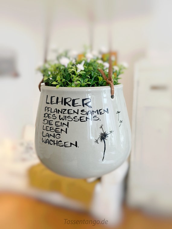 Dankeschön-Geschenk Für Lehrer – Sukkulenten-Blumentopf Aus Keramik, 8,9 Cm, Mit Holzuntersetzer