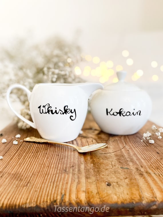Milchkännchen & Zuckerdose Keramik, witzige Geschenke, Einzugsgeschenk, Zuckerdose, Milchkanne, Milchkännchen, witzige Geschenkidee