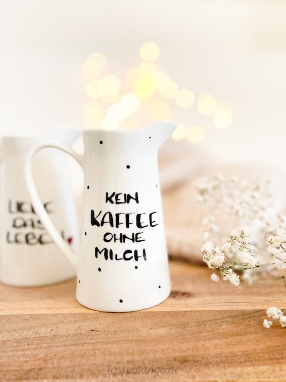 Milchkännchen, Tassentango, lustiger Spruch, Zucker und Milch, Milchkännchen, Milchkaffee, Kaffee Milch, Sprüche, Milchkännchen Keramik