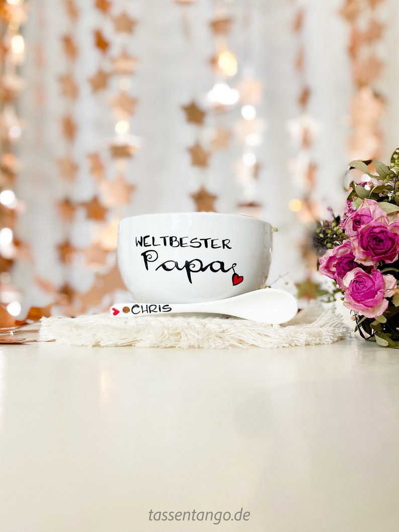 Müslischale Weltbester Papa, Geschenk Vatertag, Vatertagsgeschenk, Bester Papa, Papa Geschenk, personalisiertes Geschenk Vatertag Bild 9