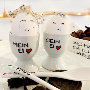 Lustige eierbecher mit gesicht