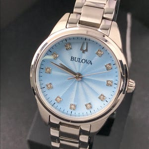Vintage Diamond Accented Silver and Blue Bulova’s Women\'s Watch 1920 main image 3