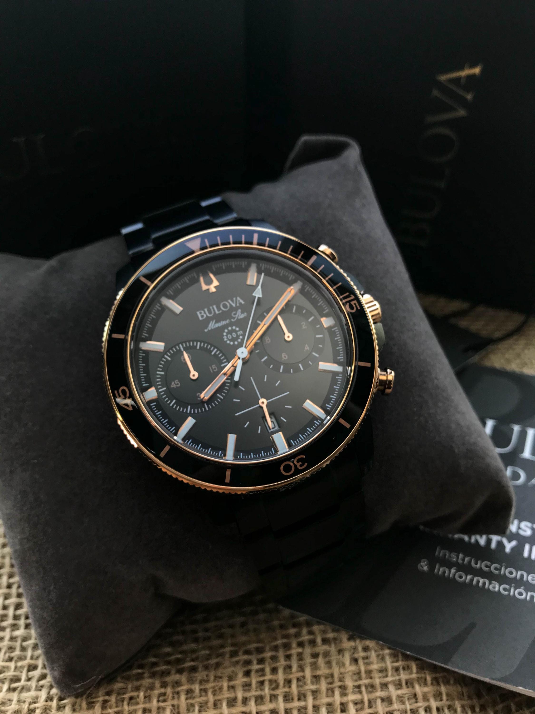 Bulova Marine Star Herren Schwarz Uhr 98B302