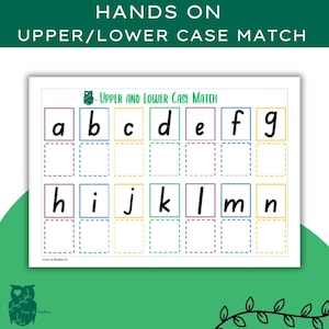 Upper and Lower Case Hands-On Matching, Learning the Alphabet, Letter Matching, Learning with Disability, Toddler or Student Worksheet