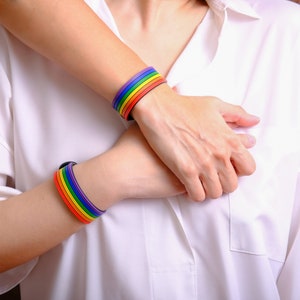 Gay Pride Bracelet LGBT Bracelet Bisexual Pansexual Rainbow Pride Bracelet Alley - for Supporting Friends, Family or Self-Expression