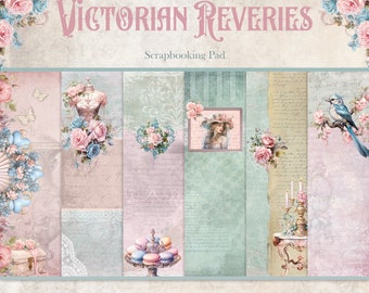 Victorian Reveries Printable Scrapbook Pack | 12x12 Digital Paper | Antique Design Paper | Downloadable Vintage Kit