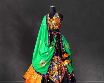 Navaratri Collection of patola print traditional chaniya choli For Women or Girls, Designer Gujarati Chaniya choli For raas garba wear,