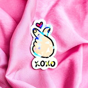 Sticker coeur holographique - Sticker coeur, Sticker XOXO, Sticker holographique, Sticker pour ordinateur portable, Sticker pour coque de téléphone, résistant à l'eau