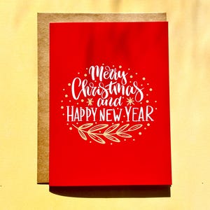 Carte de joyeux Noël et bonne année - Carte de Noël, carte de voeux de vacances, carte de voeux, carte de joyeux Noël HNY, carte de voeux vierge