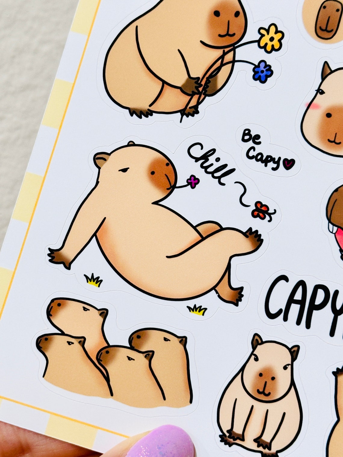 Capybara Sticker Example Capybara Sticker Sheet - Sticker Sheets, Cute Stickers, Stickers for ...