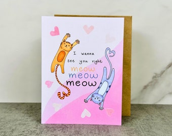 I Miss You Cat Card: Handmade Pun Greeting Card