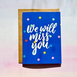 Carte d'adieu - Vous nous manquerez, carte de vœux, carte de voeux vierge, pour adieu, pour collègue, pour patron, pour ami, au revoir