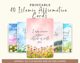 40 Islamic Affirmation Cards – Printable Muslim Spiritual Reminders (PDF)