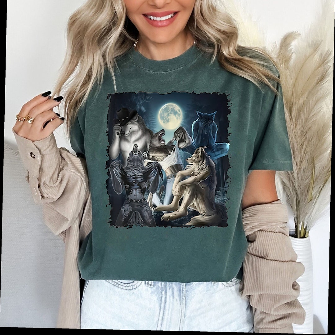 Wolf-ripping-shirt-werewolf-alpha-wolf-funny-oddly-meme-t-shirt1111 - Etsy