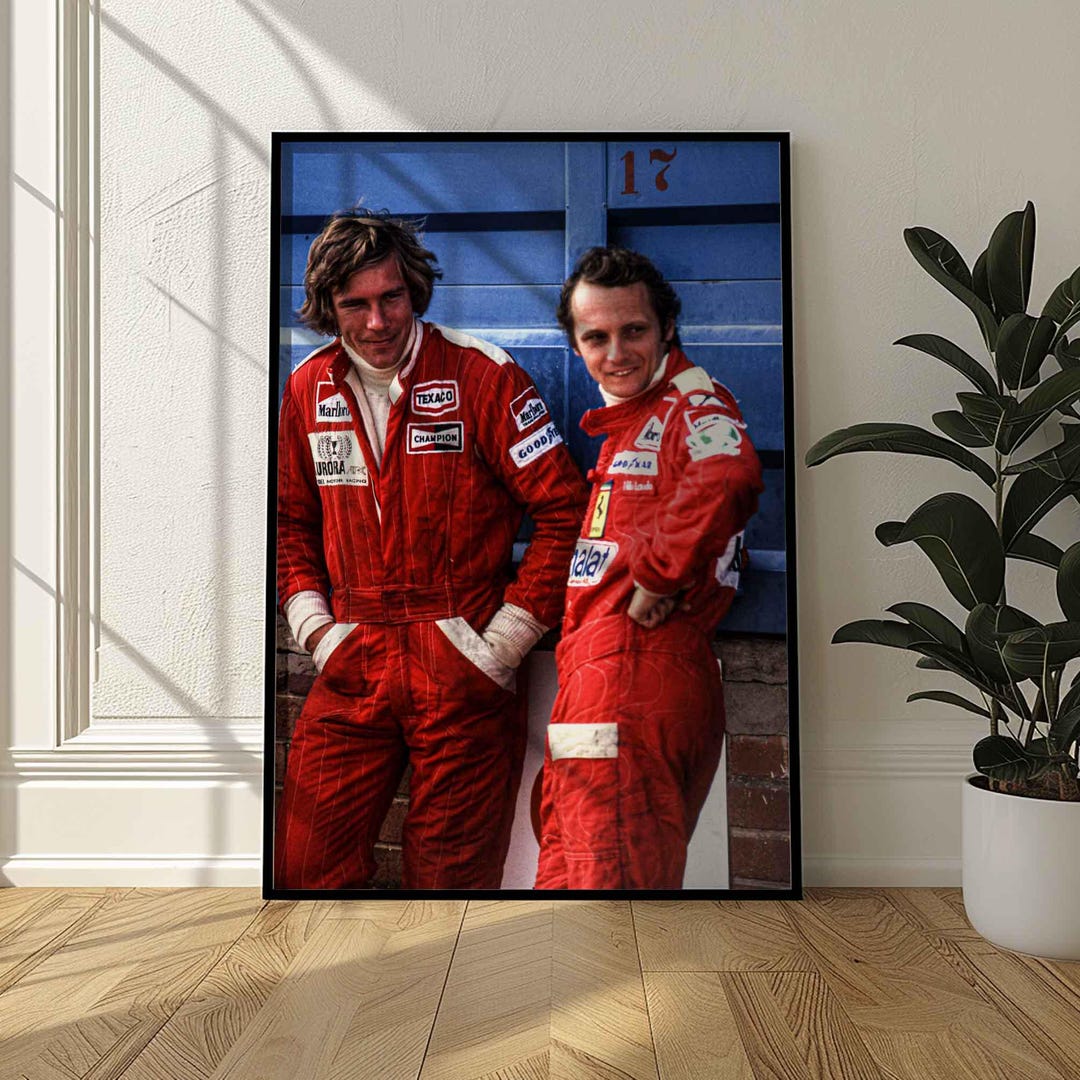 Niki Lauda & James Hunt Poster Print Ferrari Mclaren F1 Canvas Wall Art ...