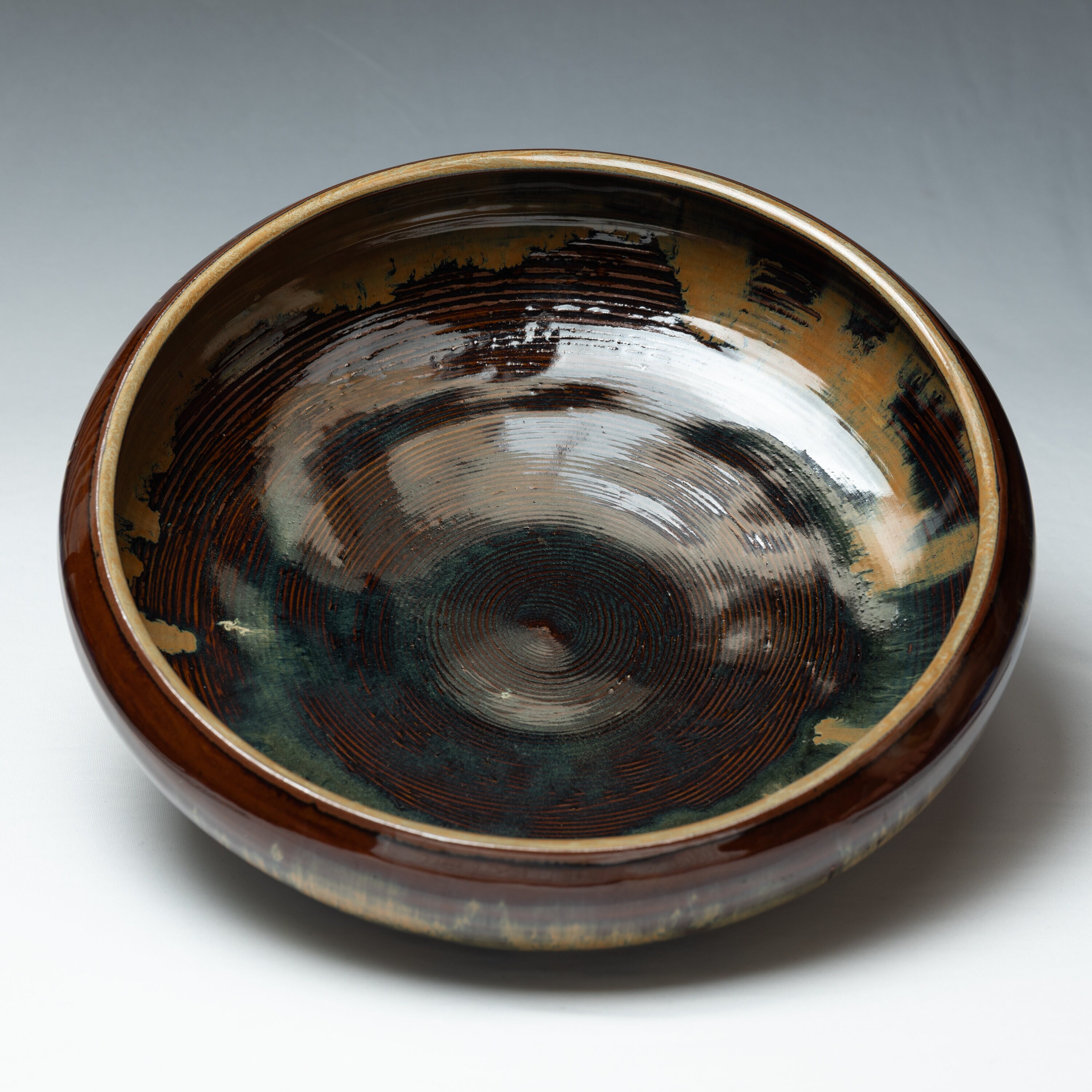 中川自然坊 作 絵唐津 大片口鉢 直径約35.5cm 中川自然坊朝鮮唐津鉢2 未使用