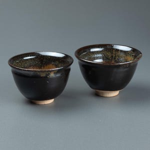 Takatori Kuremitsu Pair Sencha Cups 高取暮蜜夫婦煎茶茶碗