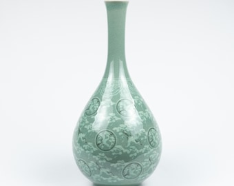 高麗青磁花瓶、東洋鶴陶器、署名入り - Etsy 日本