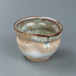 Karatsu Takatori Nisai-madara Mottled Iron and Ash Kutsugata Mukozuke Serving Dish 唐津高取二彩鉄斑釉沓形向付