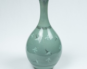 高麗青磁花瓶、東洋鶴陶器、署名入り - Etsy 日本