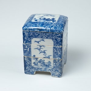 Antikt Imari-porslin Jūbako-set 古伊万里染付け重箱