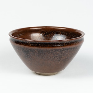 Kyo-yaki Glassa ai cachi Tenmoku Chawan 柿釉天目茶碗