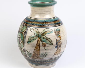 コザ焼 沖縄やちむん 赤花文茶葉壺 胡差焼赤絵花文茶壺 - Etsy 日本