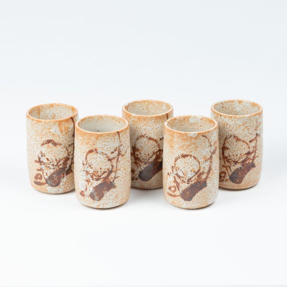 志野湯呑5個セット - Etsy 日本